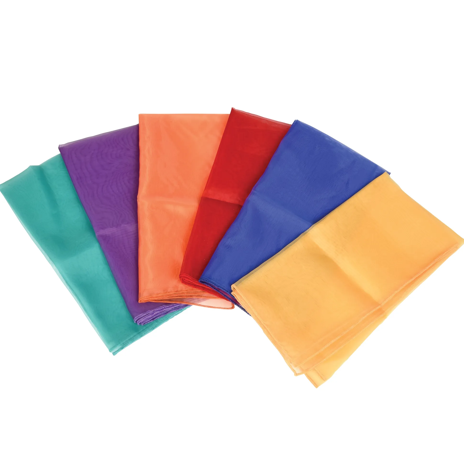 Jumbo Rainbow Play Scarves | Set of 6 Vibrant 27" Nylon Squares