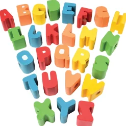 Jumbo Wooden Alphabet Lacing Beads Set | Fine Motor & Letter Practice