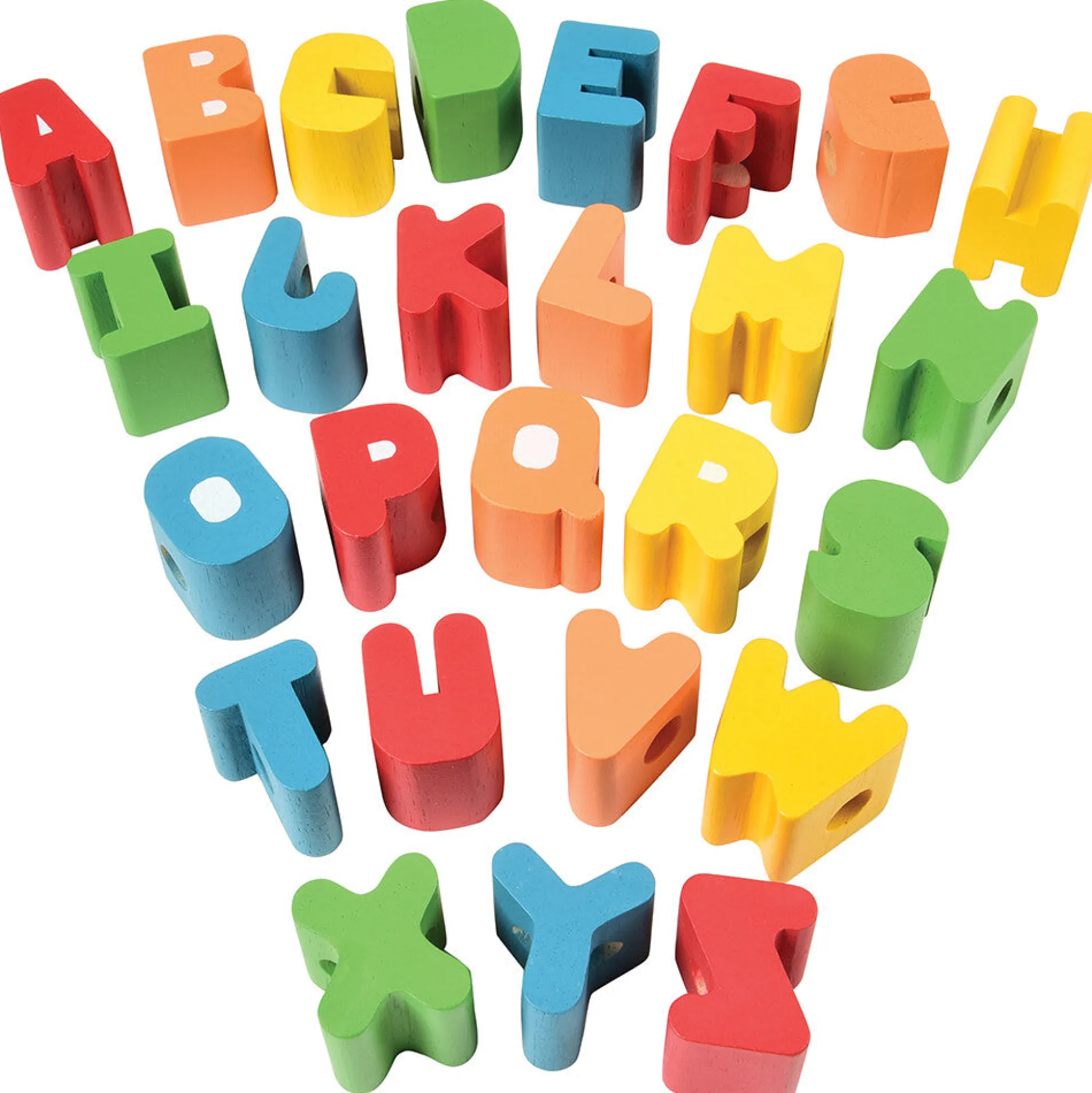 Jumbo Wooden Alphabet Lacing Beads Set | Fine Motor & Letter Practice