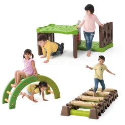 Jungle Forest Adventure | Nature-Inspired Gross Motor Activity Set with Forest Tunnel, Jungle Trail & Balance Arch