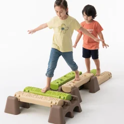 Jungle Trail Balance Logs & Bases | Gross Motor Balance Path Set with Textured Logs & Sturdy Stepping Bases