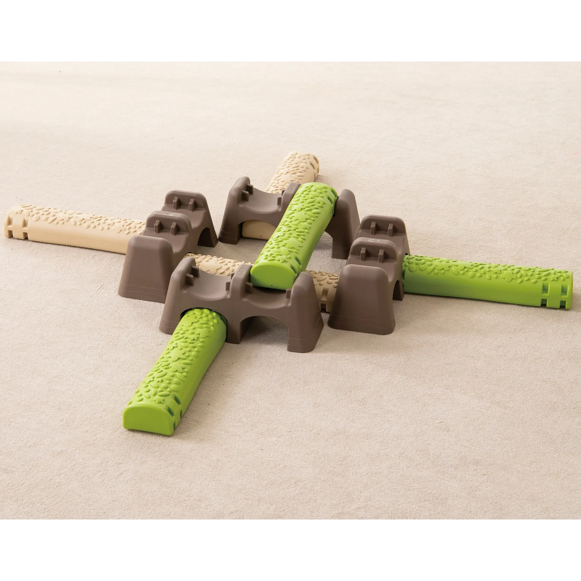 Jungle Trail Balance Logs & Bases | Gross Motor Balance Path Set with Textured Logs & Sturdy Stepping Bases