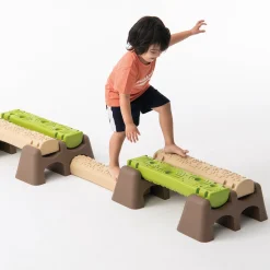 Jungle Trail Balance Logs & Bases | Gross Motor Balance Path Set with Textured Logs & Sturdy Stepping Bases