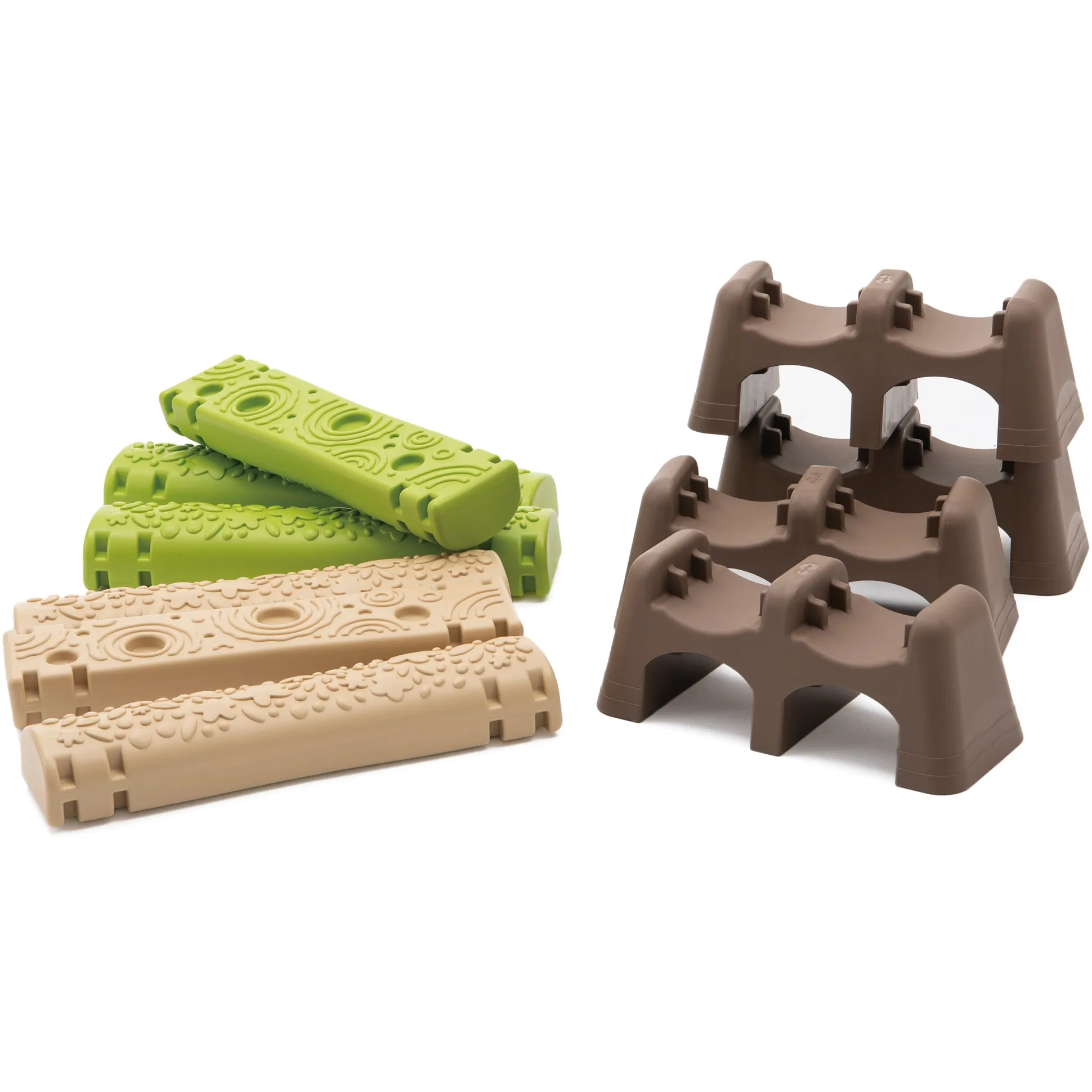 Jungle Trail Balance Logs & Bases | Gross Motor Balance Path Set with Textured Logs & Sturdy Stepping Bases