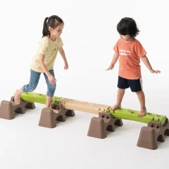 Jungle Trail Balance Logs & Bases | Gross Motor Balance Path Set with Textured Logs & Sturdy Stepping Bases
