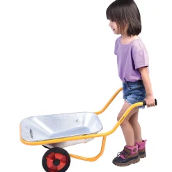 Kids Heavy-Duty Steel Wheelbarrow with Stable Two-Wheel Design | Outdoor Play & Realistic Gardening Tool