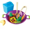 Kids' Play Food – 17-Piece Vegetable Stir-Fry Set with Wok
