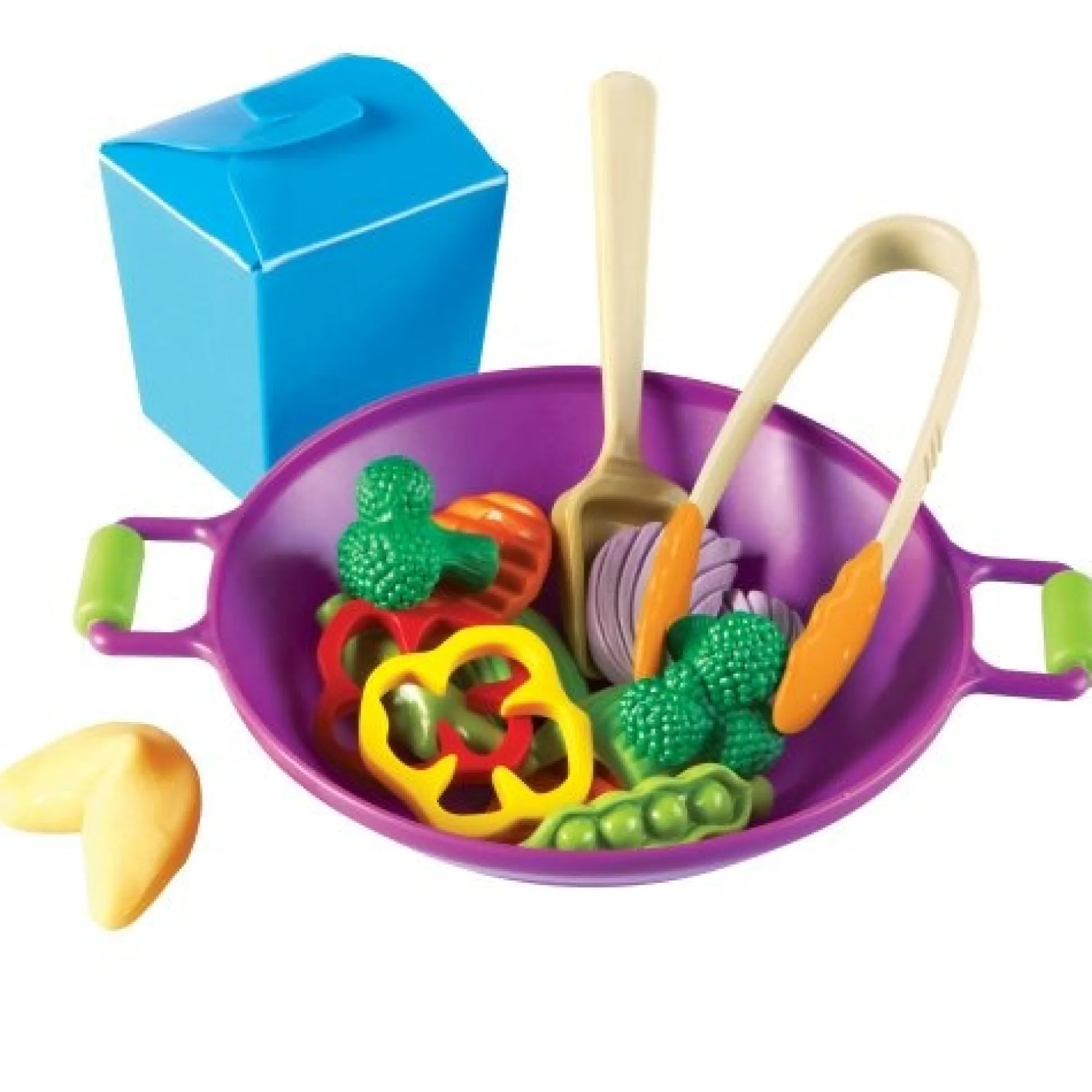 Kids' Play Food – 17-Piece Vegetable Stir-Fry Set with Wok