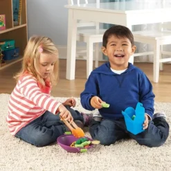 Kids' Play Food – 17-Piece Vegetable Stir-Fry Set with Wok