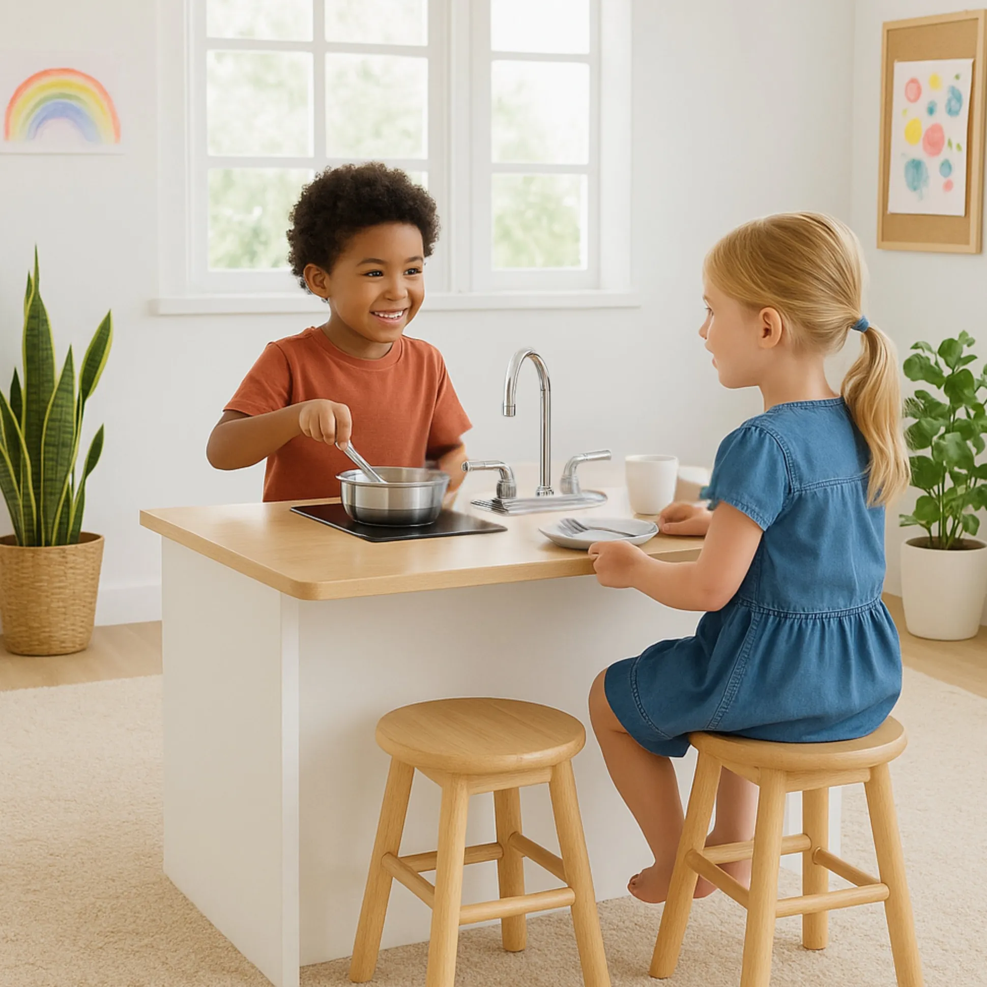 Kitchen Island and Barstools Bundle