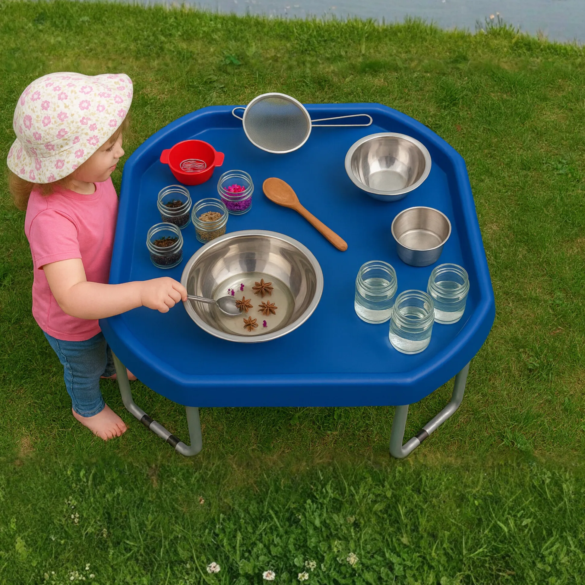 Large Adjustable Sensory & STEM Activity Table | 40" Tray for Early Childhood Exploration