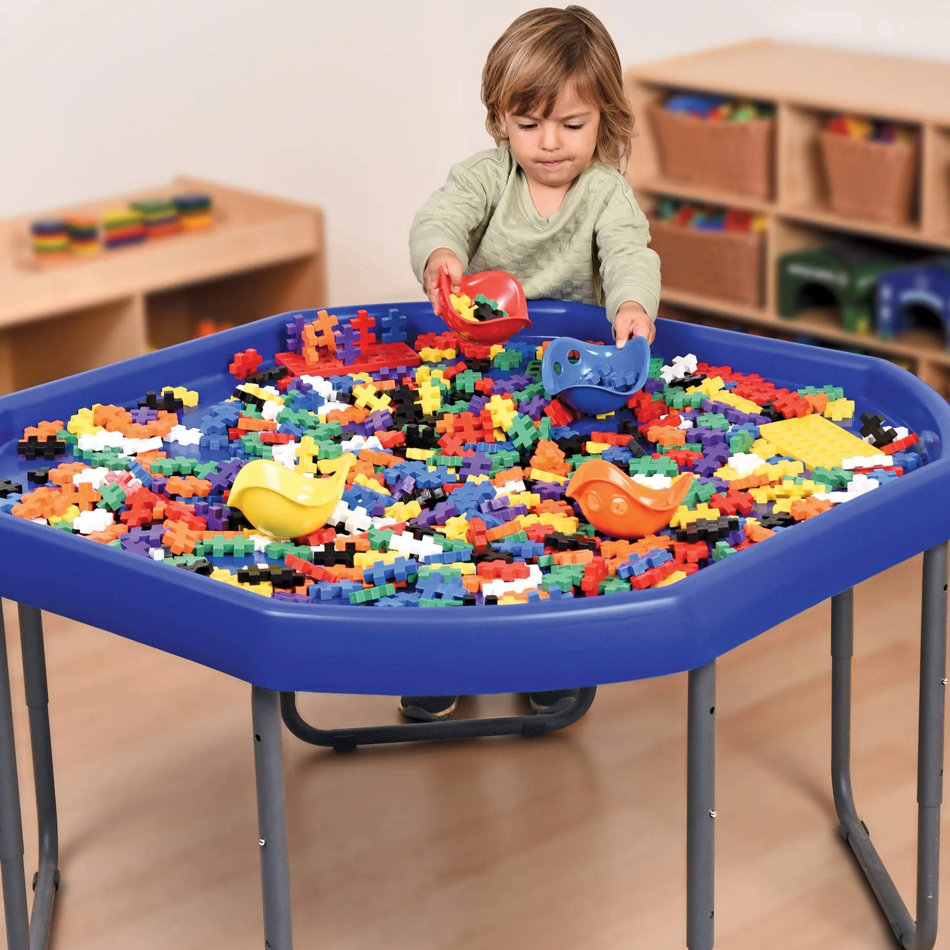 Large Adjustable Sensory & STEM Activity Table | 40" Tray for Early Childhood Exploration