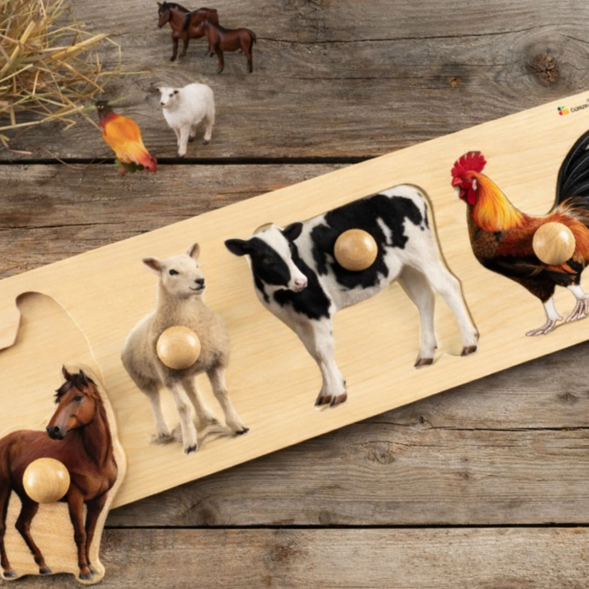 Large Farm Photo Knob Puzzle Board