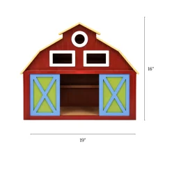 Large Wooden Farm Barn Playset with Oversized Animals (7-Piece Set)