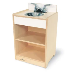 Let’s Play Toddler Sink™ | Pretend Play Kitchen Sink in White with Realistic Faucet
