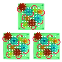 Light Table Gears & Plates | Set of 3 STEM Gear Boards with 24 Spinning Gears