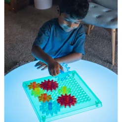Light Table Gears & Plates | Set of 3 STEM Gear Boards with 24 Spinning Gears