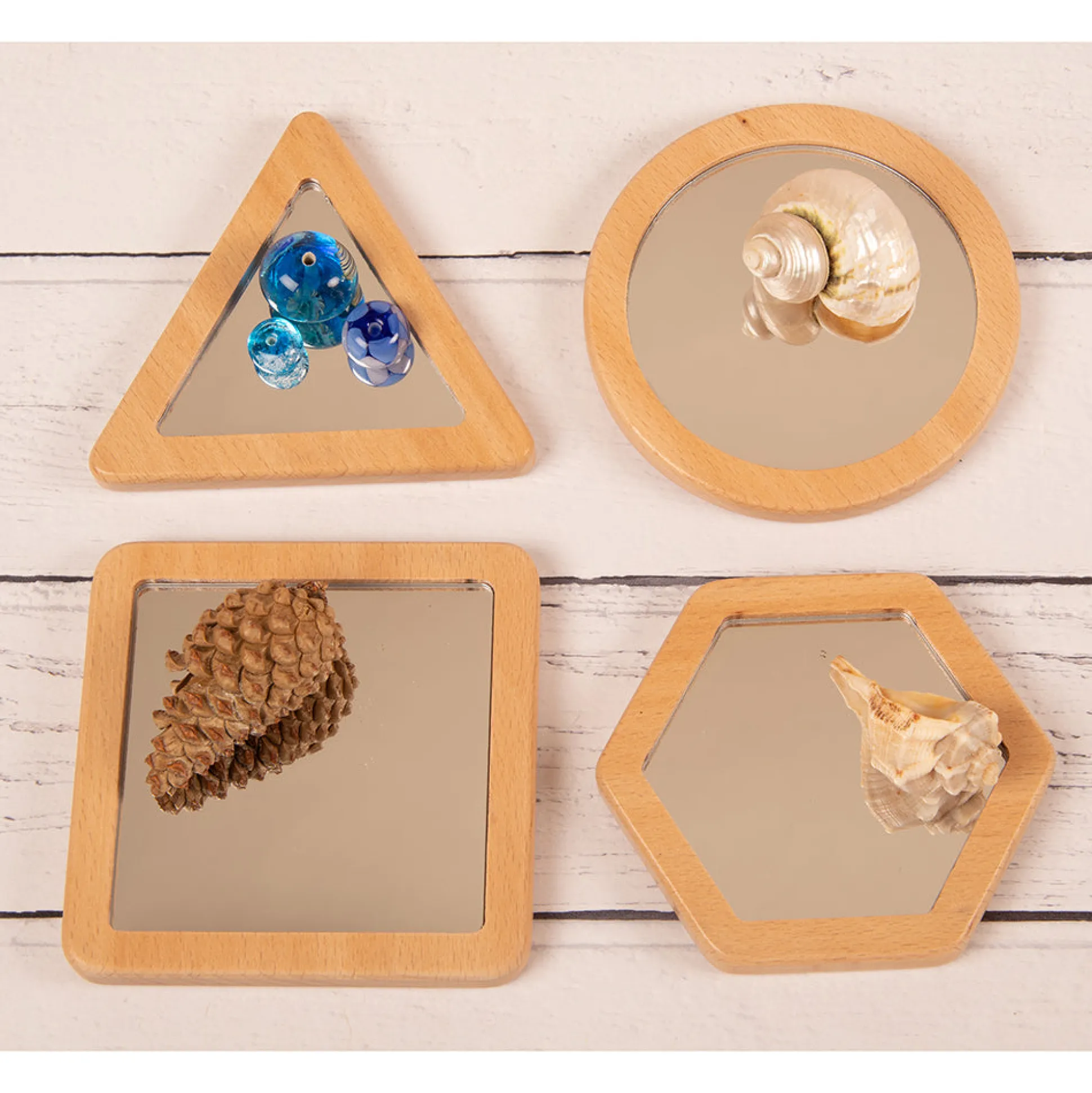 Little Looking Shape Discovery Mirrors | Eco-Friendly Wooden Reflection Set