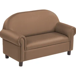 Little Lux Chocolate Preschool Chair & Sofa Set | Adjustable Faux Leather Kids’ Seating