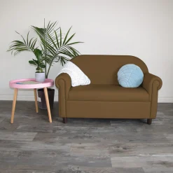 Little Lux Chocolate Preschool Sofa | Adjustable Faux Leather Kids' Couch