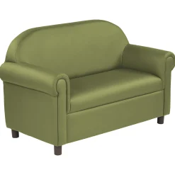 Little Lux Fern Green Preschool Sofa | Adjustable Faux Leather Kids' Couch