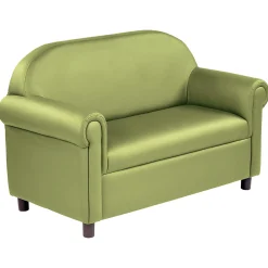 Little Lux Fern Green Preschool Chair & Sofa Set | Adjustable Faux Leather Kids’ Seating