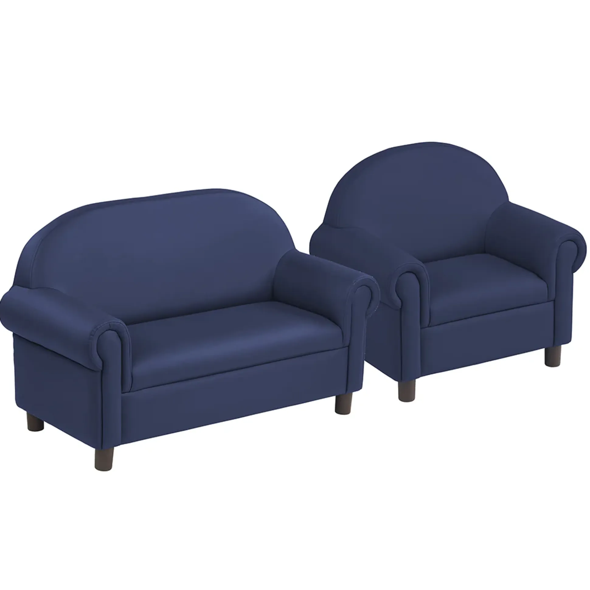 Little Lux Navy Preschool Chair & Sofa Set | Adjustable Faux Leather Kids’ Seating