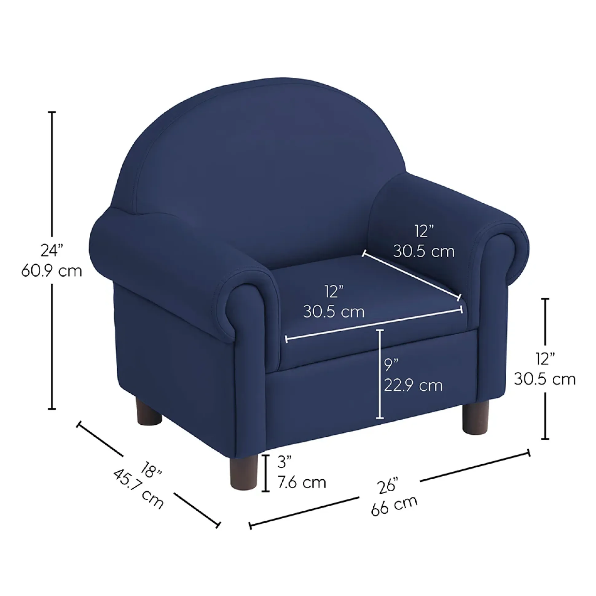 Little Lux Navy Preschool Chair & Sofa Set | Adjustable Faux Leather Kids’ Seating