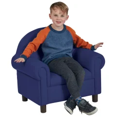 Little Lux Navy Preschool Chair & Sofa Set | Adjustable Faux Leather Kids’ Seating