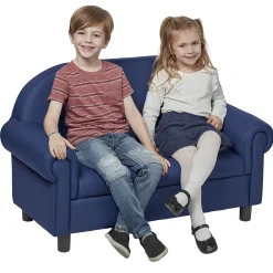 Little Lux Navy Preschool Chair & Sofa Set | Adjustable Faux Leather Kids’ Seating