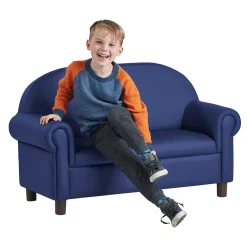 Little Lux Navy Preschool Chair & Sofa Set | Adjustable Faux Leather Kids’ Seating