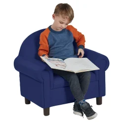 Little Lux Navy Preschool Lounge Chair | Adjustable Kids’ Soft Seat for Reading & Relaxation