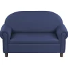 Little Lux Navy Preschool Sofa | Adjustable Faux Leather Kids' Couch