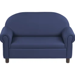 Little Lux Navy Preschool Sofa | Adjustable Faux Leather Kids' Couch
