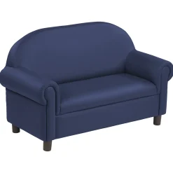 Little Lux Navy Preschool Sofa | Adjustable Faux Leather Kids' Couch