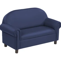 Little Lux Navy Preschool Sofa | Adjustable Faux Leather Kids' Couch