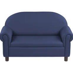 Little Lux Navy Preschool Sofa | Adjustable Faux Leather Kids' Couch