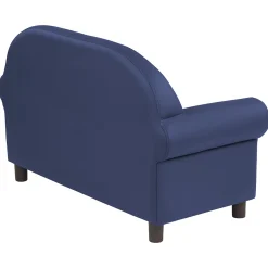 Little Lux Navy Preschool Sofa | Adjustable Faux Leather Kids' Couch