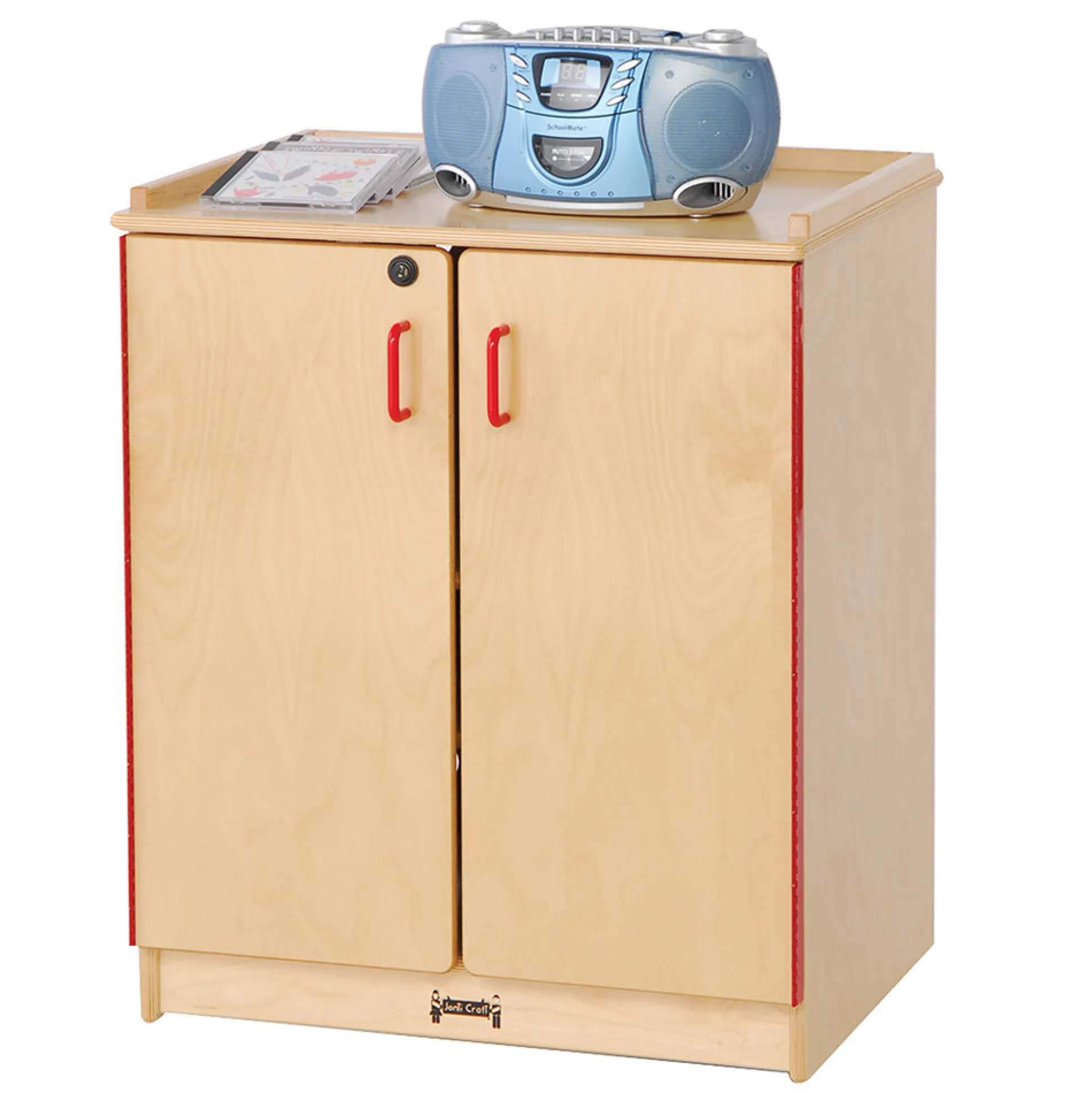 Lockable Mobile Media Cart with Adjustable Shelves