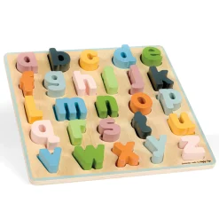 Lowercase Alphabet Wooden Puzzle | 26 Piece ABC Learning Board with Color-Matched Letters