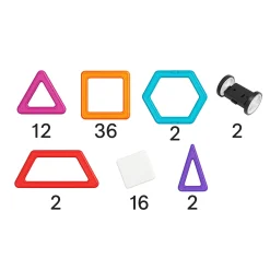 Magframes 72-Piece Translucent Magnetic Building Tiles Set | STEM Construction Toy