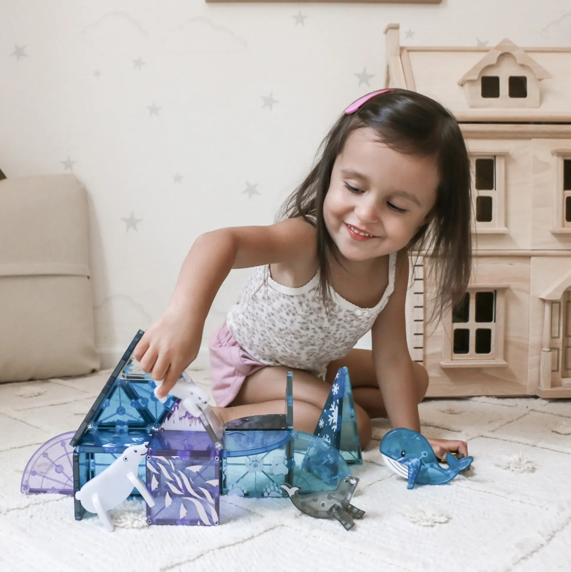 Magna-Tiles Arctic Adventure Set | 25-Piece Magnetic Building Tiles with Polar Animals