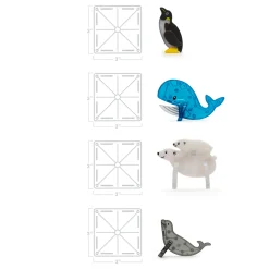 Magna-Tiles Arctic Adventure Set | 25-Piece Magnetic Building Tiles with Polar Animals