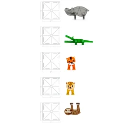 Magna-Tiles Jungle Adventure Set | Magnetic Animal Building Tiles