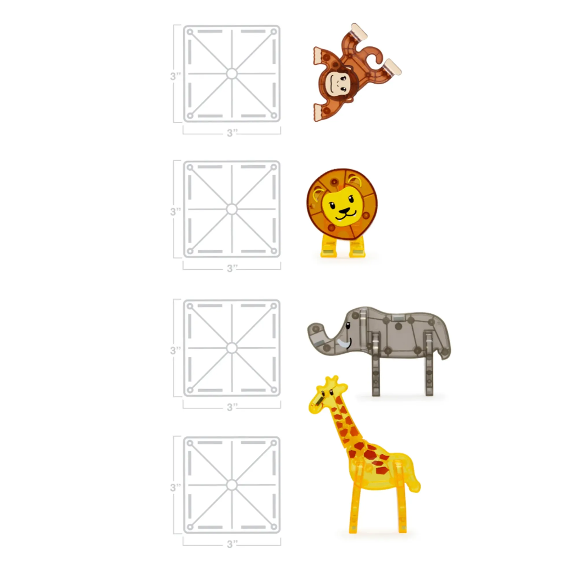 Magna-Tiles Safari Adventure Set | 25-Piece Magnetic Building Tiles with Wild Animal Friends