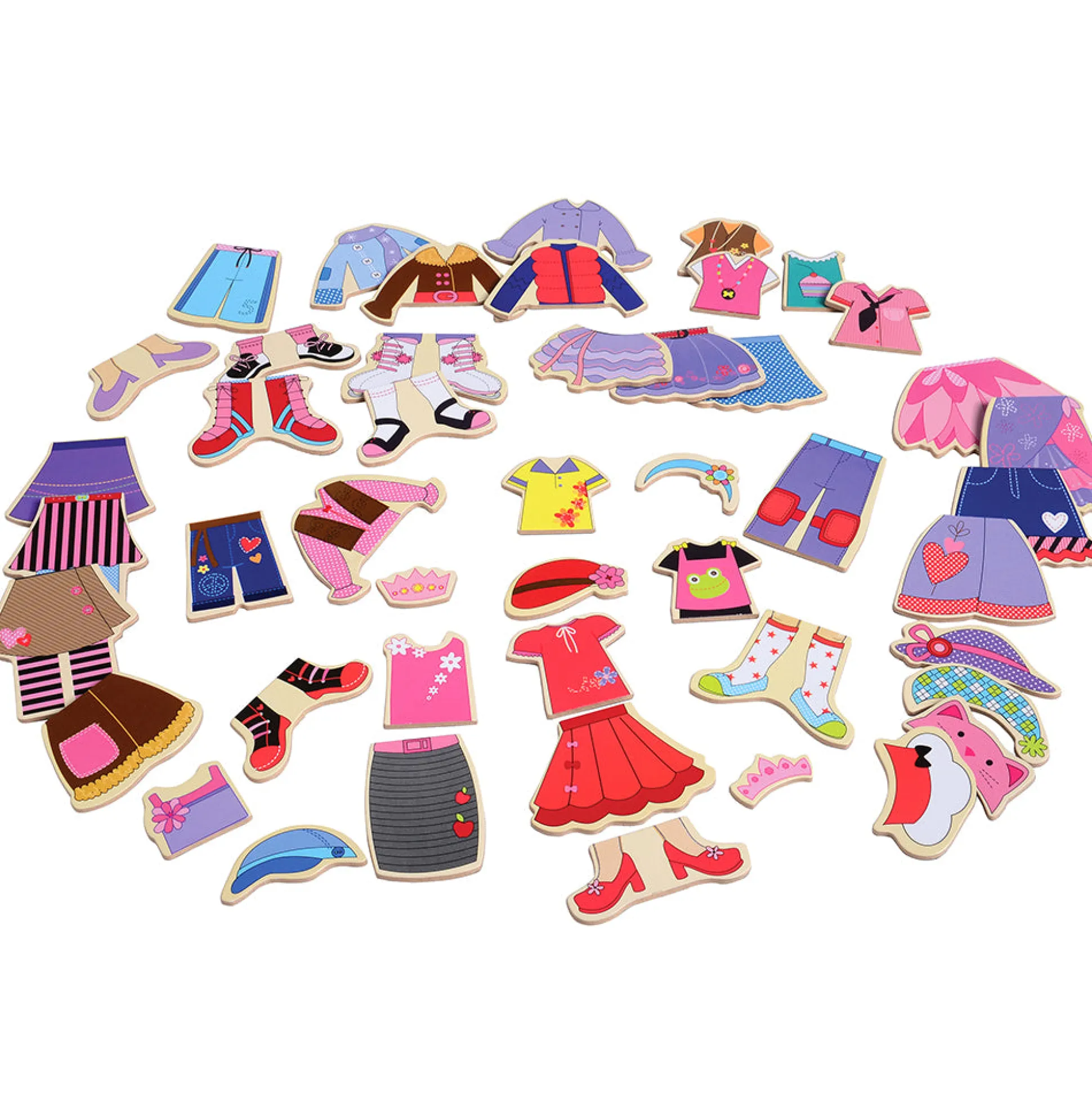 Magnetic Dress-Up Dollhouse with 60 Outfits – Wooden Pretend Play Set for Kids Ages 3+