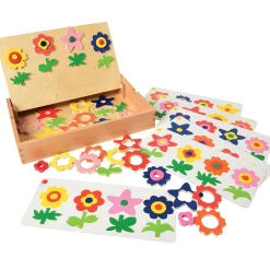 Magnetic Match & Make Flowers with Wooden Storage Box