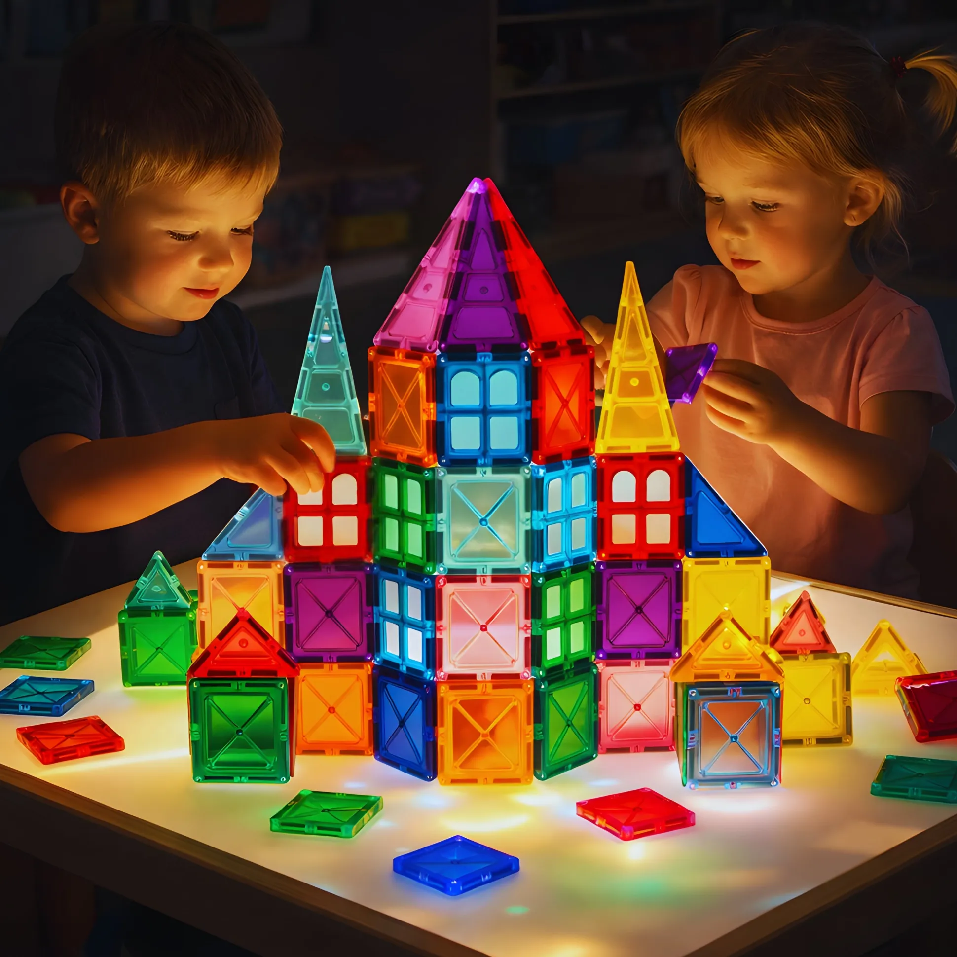 Magrivets™ Magnetic Tiles - Set of 112| Hands-On STEM Learning