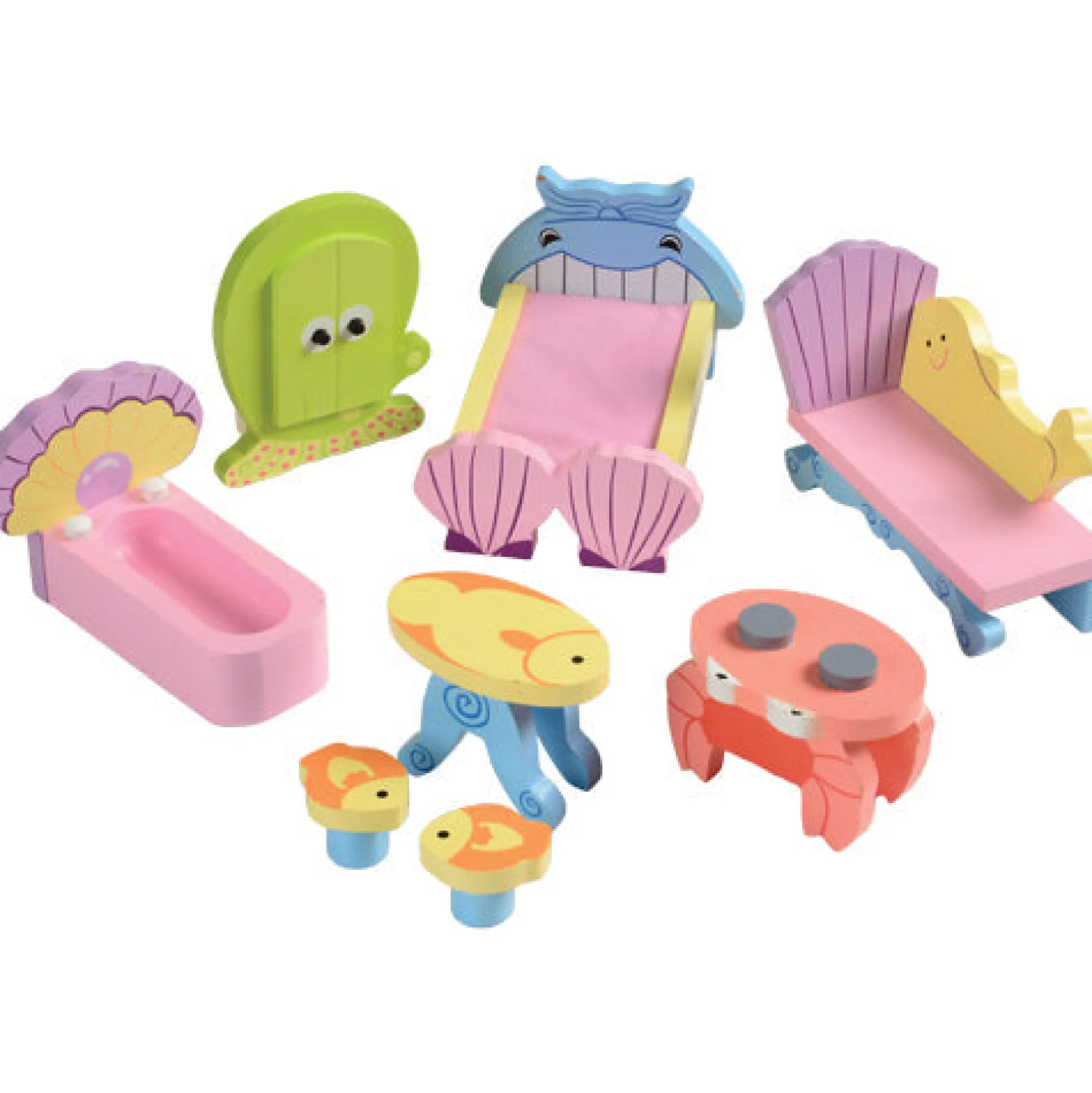 Majestic Mermaid Mansion | 3-Level Wooden Dollhouse with Sea-Life Furniture & Characters