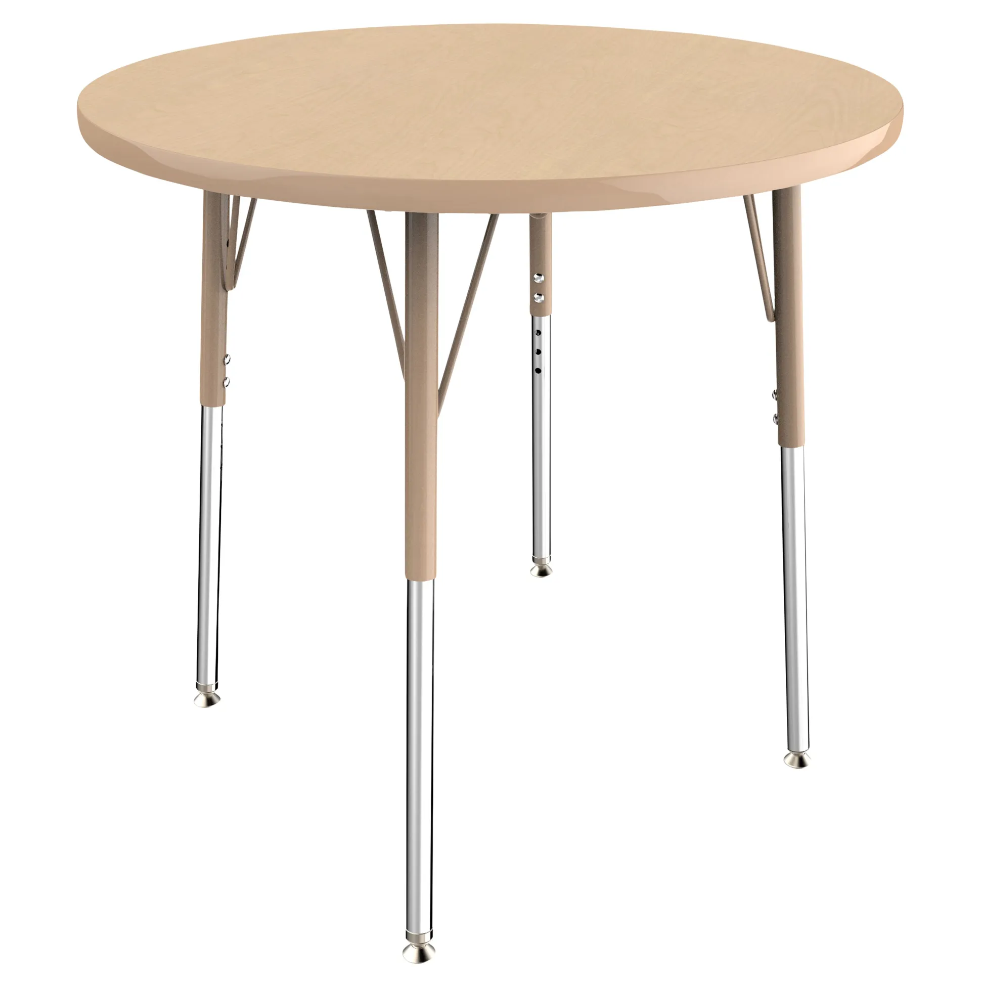 30" Maple Adjustable Activity Table | Durable Early Learning Classroom Table with Standard Chrome Legs